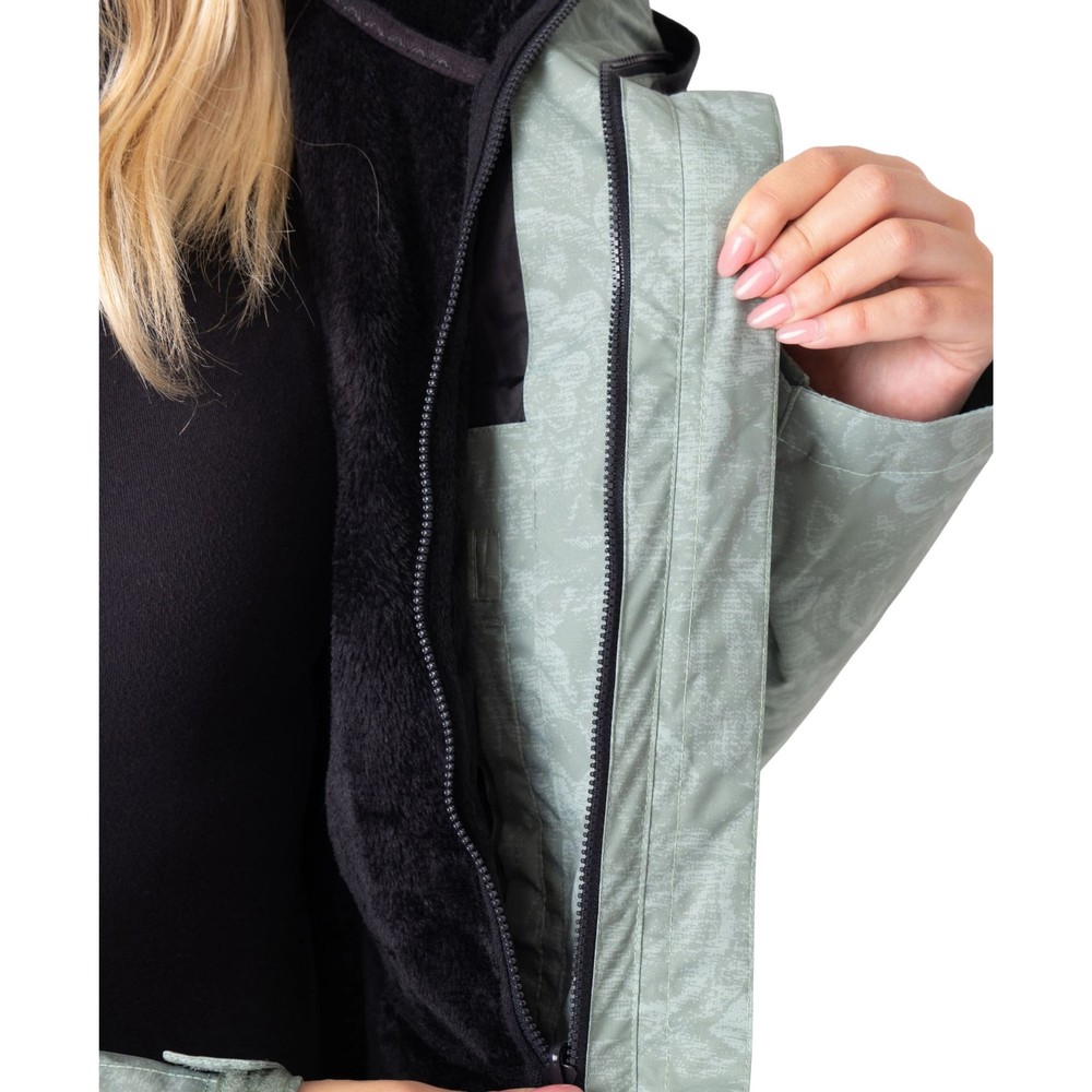 Roxy Jetty 3N1 Print Women's Winter Jacket, Olive Combo, Medium