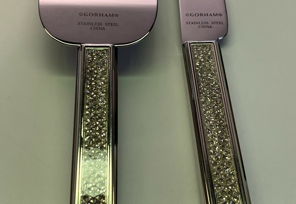 Gorham 2 Pc "Razzle Dazzle" Dessert Set Cake Knife & Server Wedding Stainless