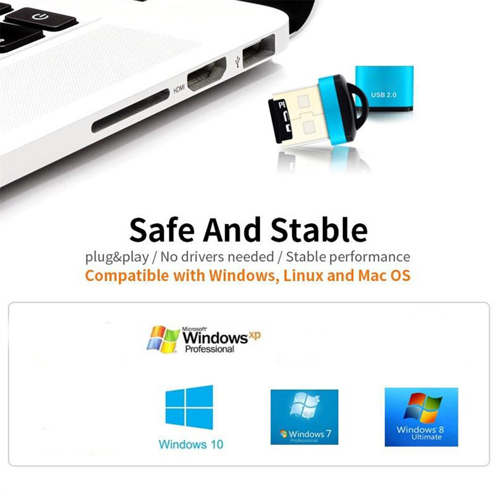 Memory Card Reader To USB 2.0 Adapter for Micro SD SDXC SDHC TF Memory Card