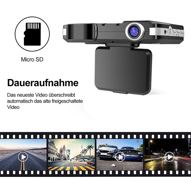 2in1 Car Dash Cam DVR & Radar Detector 170 Degree Angle G-sensor 720P 2''Screen