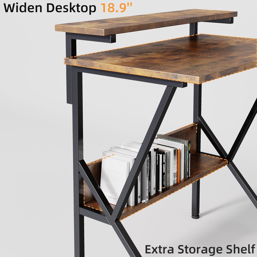 Small Desk, 27.5 Inch Small Computer Desk for Small Spaces, Computer Desk wit...