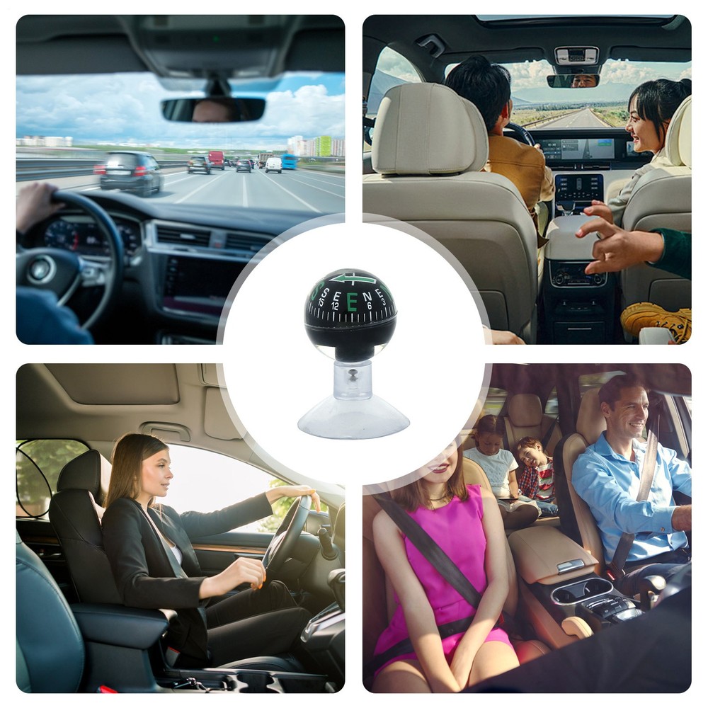 Car Compass Dashboard Multi-Functional Guide Ball Shaped Compass Car Ornaments