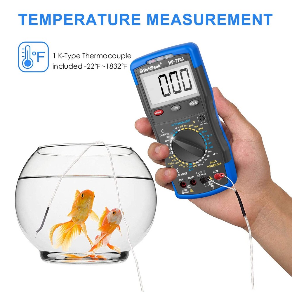 Digital Capacitor Tester 200pF-20mF Multimeter Capacitance Meter Measure Tool US
