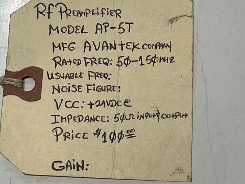 USED Avantek AP-5T RF Preamplifier