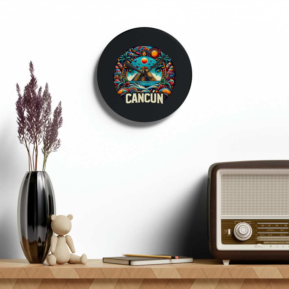 Cancun Mexico Wall Clock (Acrylic)