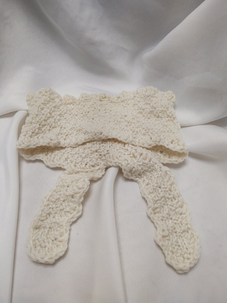 Hand Crochet Ear Warmer Headband Ivory