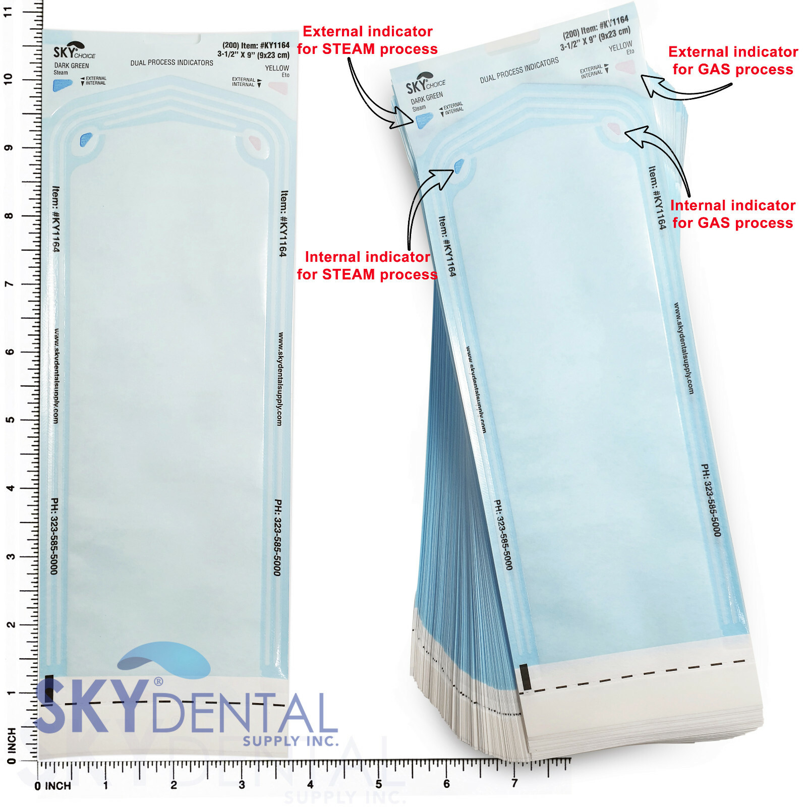 Sterilization Pouches- 3.5 " x 10 " Dental Medical Self Seal Pouch Bag  200 Bags