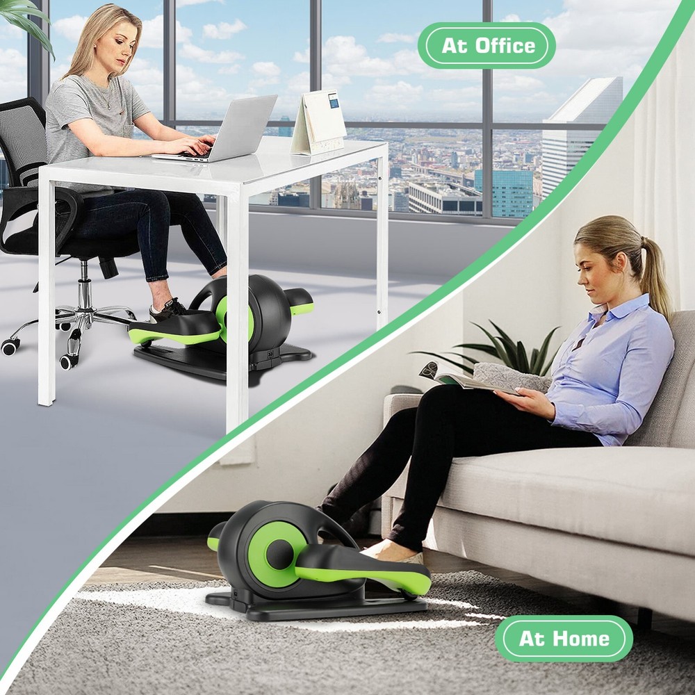 Electric Foot Pedal Exerciser Under Desk Mini Elliptical Machine w/LCD&Remote S+