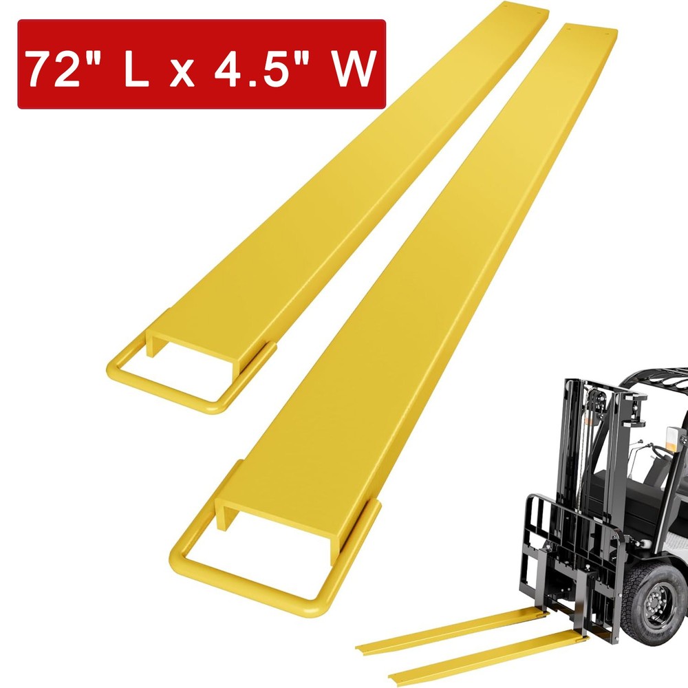 1 Pair 72"/84"/96" Length Pallet Fork Extensions 4.5" Width Forklift Extensions