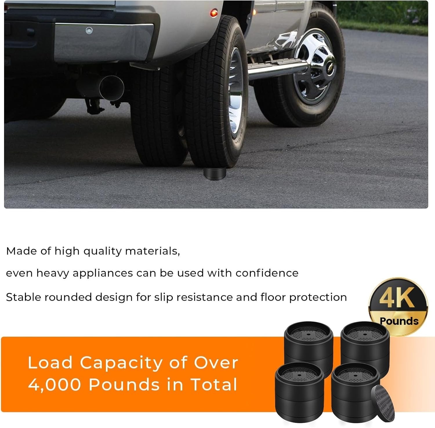 Furniture Risers Bed Risers Heavy Duty 1 inch 2 inch 3 inch 4 inch Round Adju...