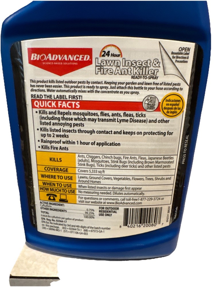 BioAdvanced Lawn Insect & Fire Ant Killer Ready-to-Spray 32 oz (2 Pack)