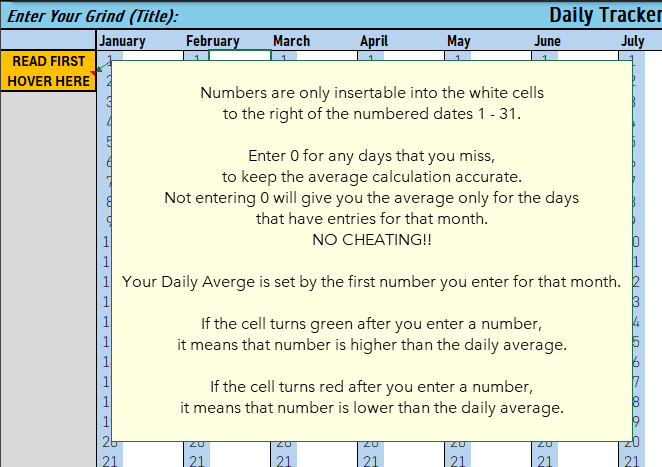 Daily Tracker Dynamic Excel Spreadsheet Total Progress Activity Exercise Digital
