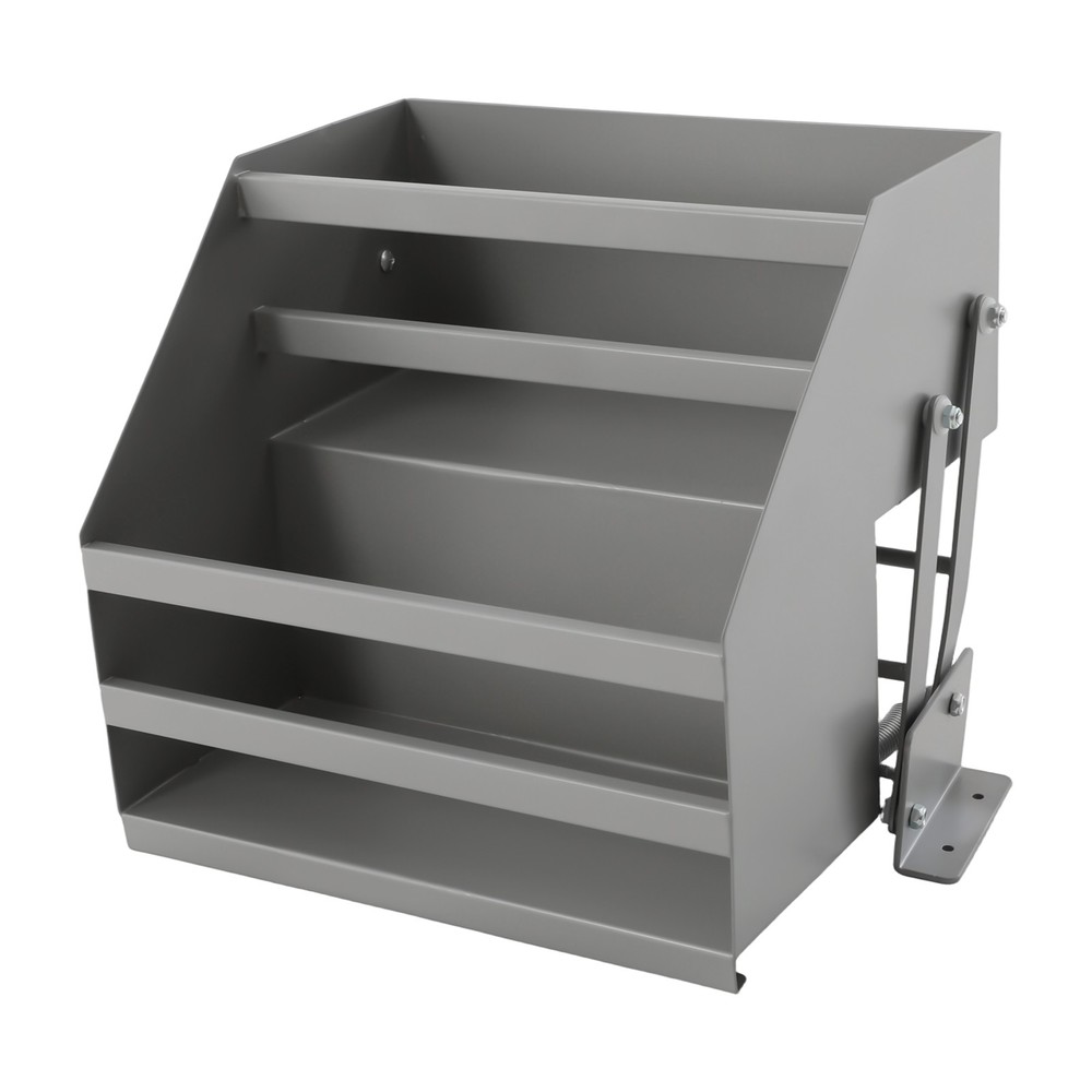 Pull Down Shelf Cabinet Organizer 2 Tier Upper Kitchen Cabinet Storage L-Shape