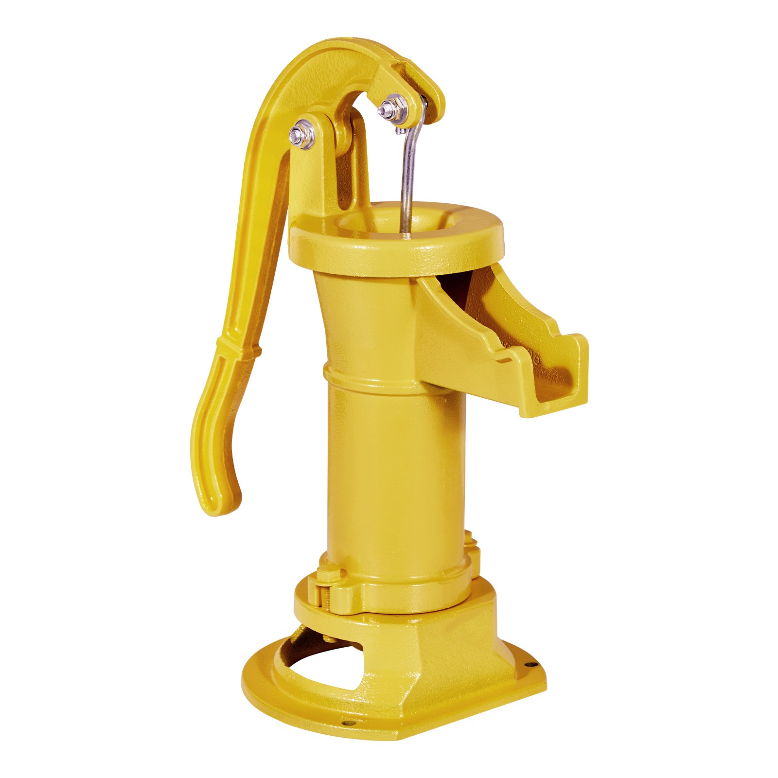 Uimoso Antique Cast Iron Manual Water Pump 25ft Hand Pitcher Pump, Yellow Finish