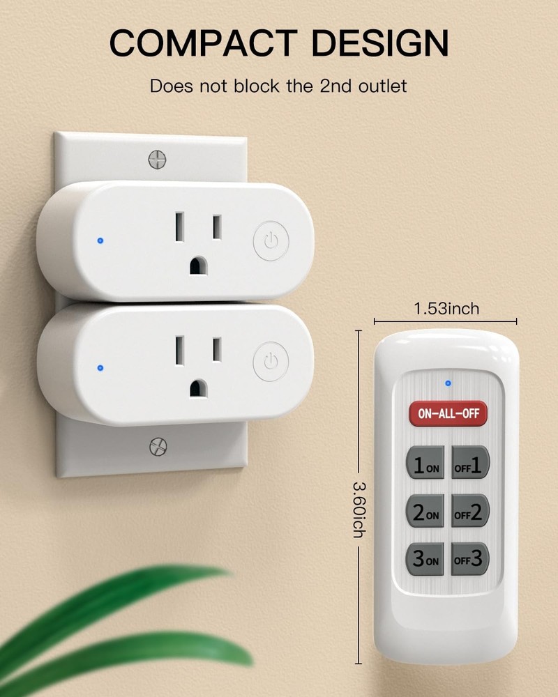 Remote Control Outlet Plug, Wireless Light Switch for Indoor Use