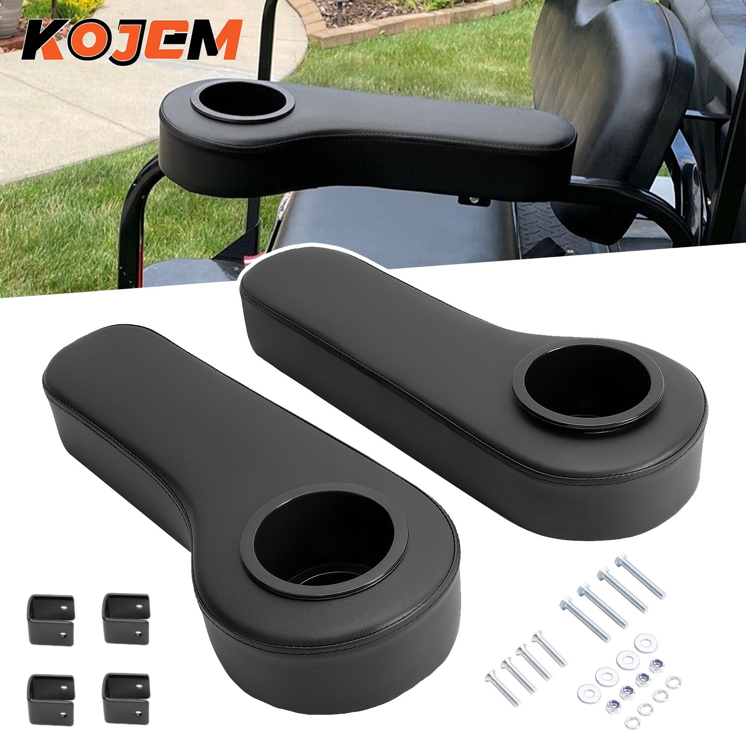 For Golf Cart EZGO Club Car Yamaha Rear Seat Arm Rest Cup Holder Accessories