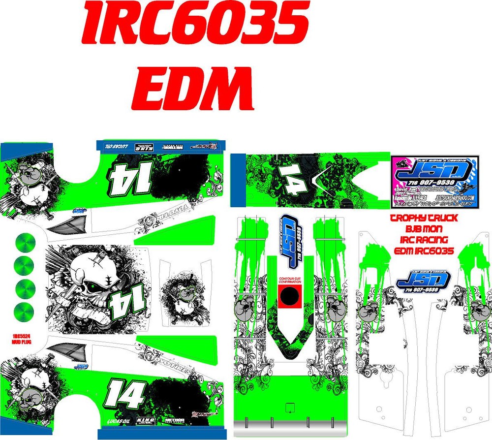 1RC EDM  WRAP SALVAS MUDBOSS 1X18 SCALE TROPHY  THEME WRAP KIT