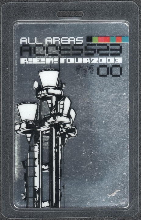 2003 REM Laminated All Areas Backstage Pass - Guaranteed 100% Old & Original
