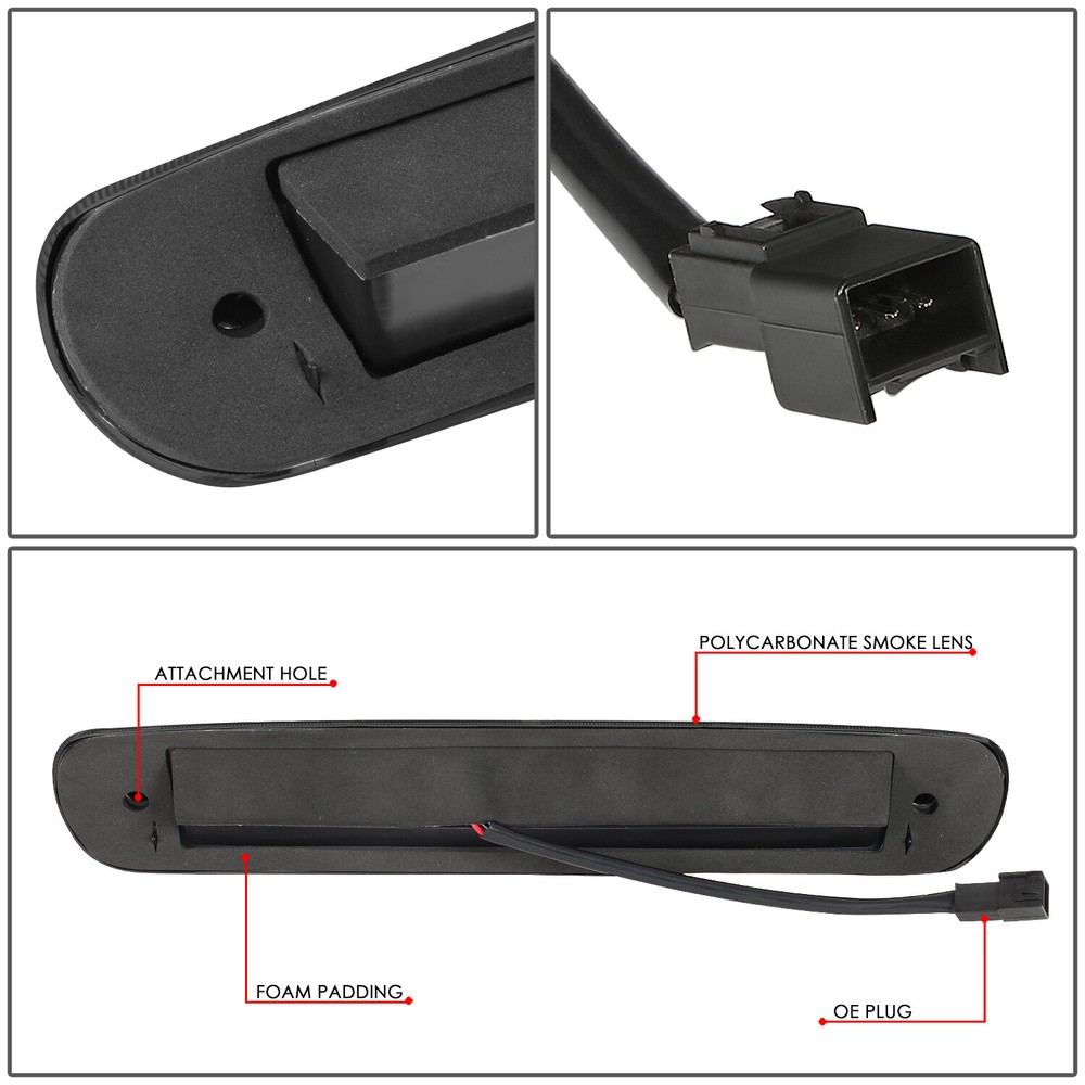 NUVISION SEQUENTIAL LED SMOKE REAR 3RD THIRD BRAKE LIGHT FOR 2007-2014 SILVERADO