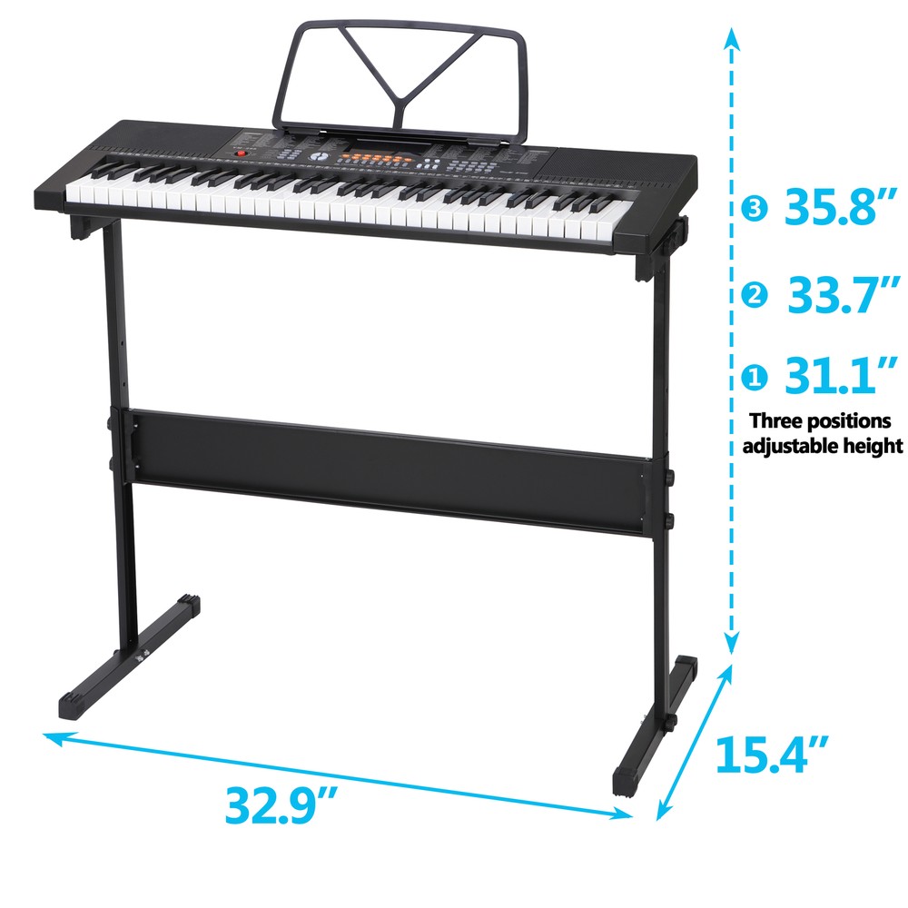 Electronic Keyboard Piano with Stool, Headphones, Microphone,Stand Practice