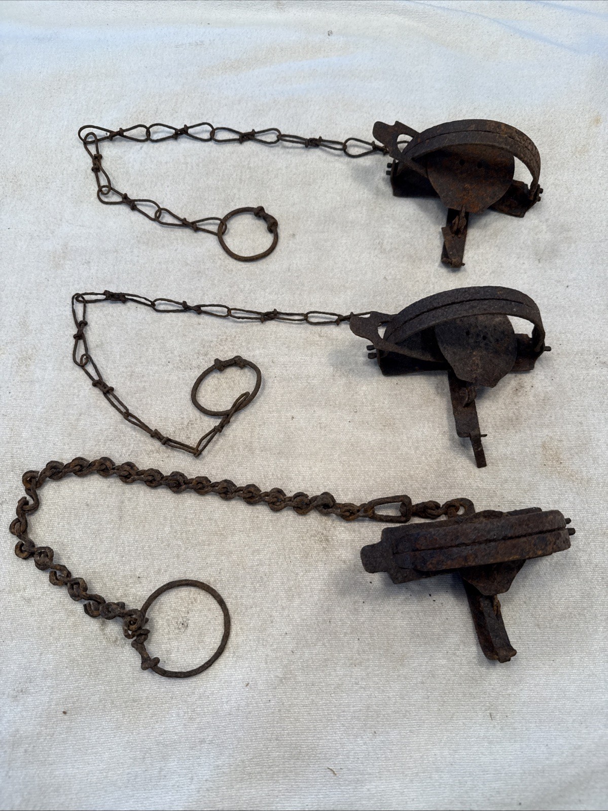 3 Wall Hanger Man Cave Rusty Cabin Art Animal Traps Lake House Lodge Original