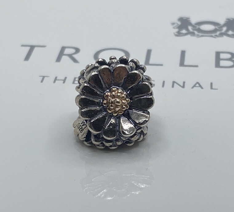 Trollbeads Daisy 925 Silver 18K Gold Bead
