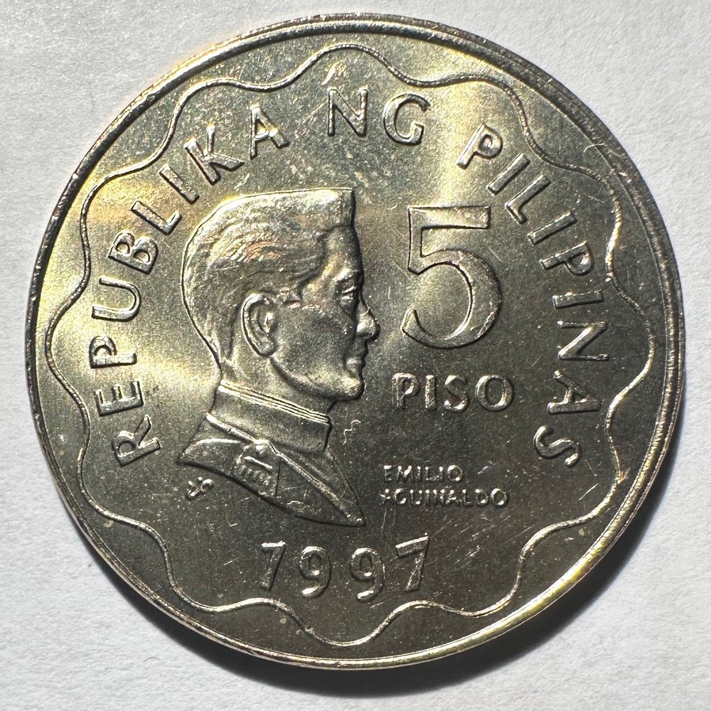 1997 Philippines 5 Piso, UNC/BU