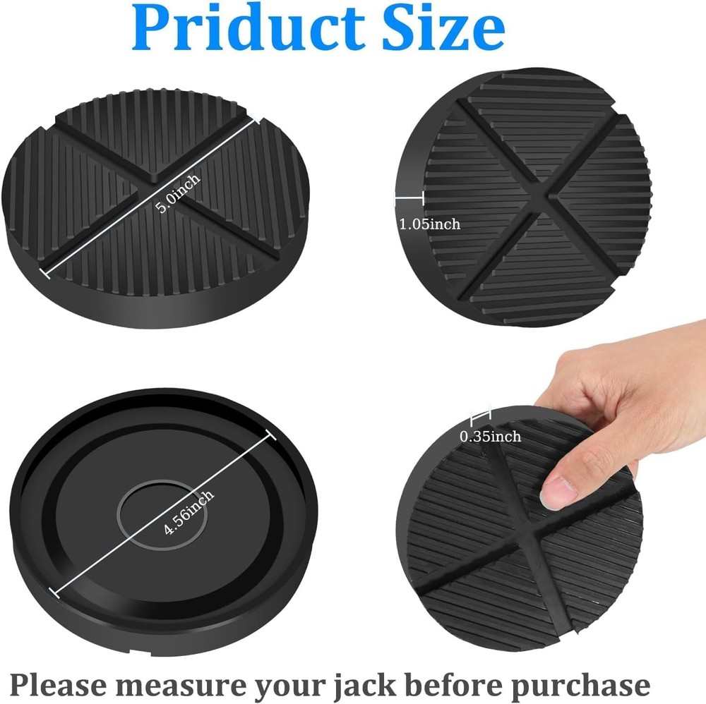 2 Pack Floor Jack Rubber Pad Universal Jack Pad Adapter, Side Frame Rail Protect