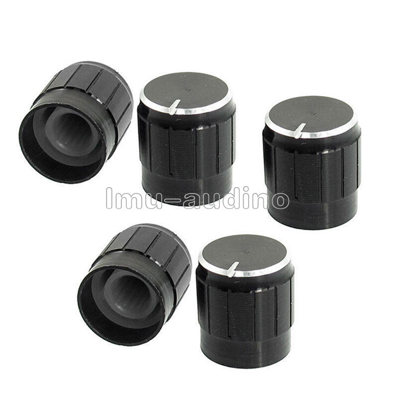 5Stk Volume Control Rotary Knobs For 6mm Dia Knurled Shaft Potentiometer Durable