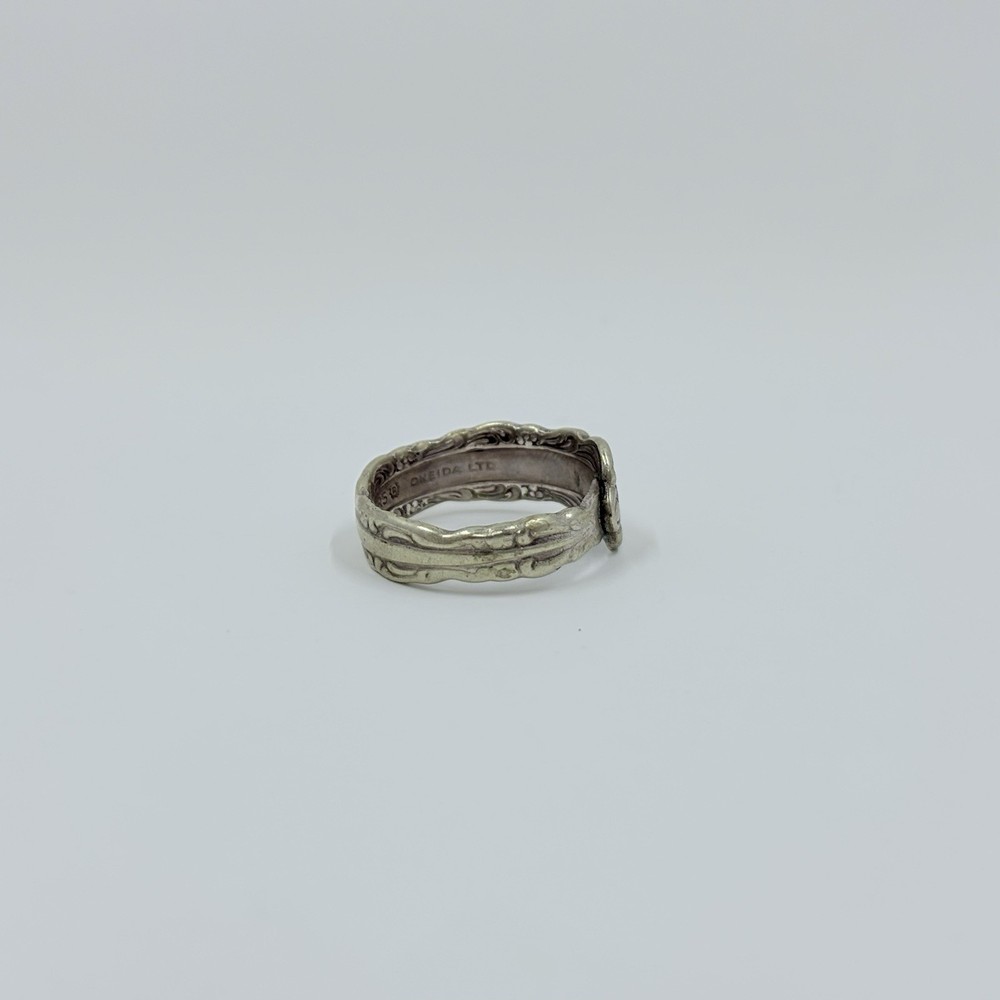Antique 1881 Rogers Oneida Spoon Silver Plated Wrap Ring Size 9