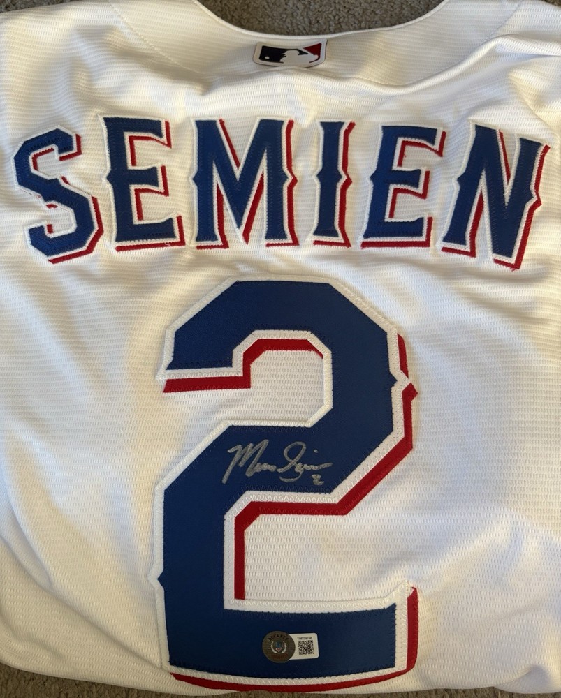 Marcus Semien Signed White Pro-Style Baseball Jersey