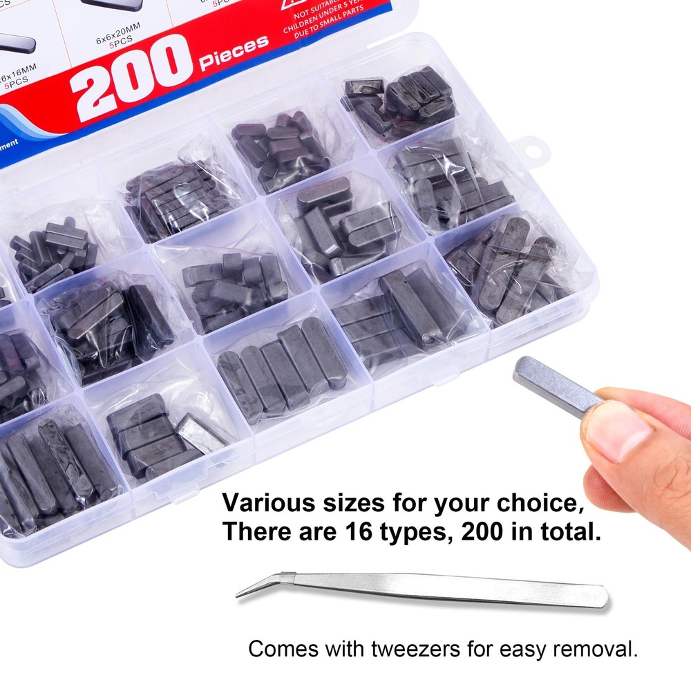 FullMayPro 200PCS Round Ended Feather Key, Key Kit-200PCS