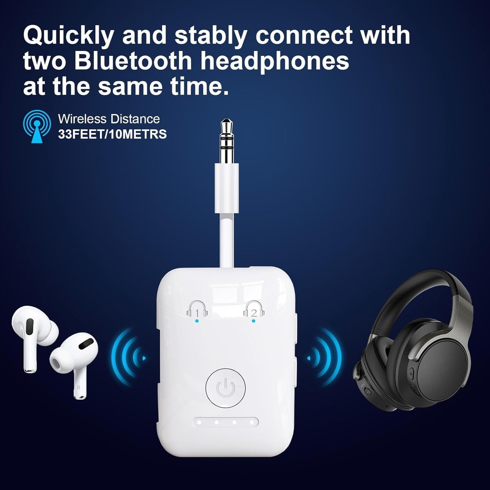 Premium Bluetooth 5.4 Transmitter, Airplane Wireless Adapter