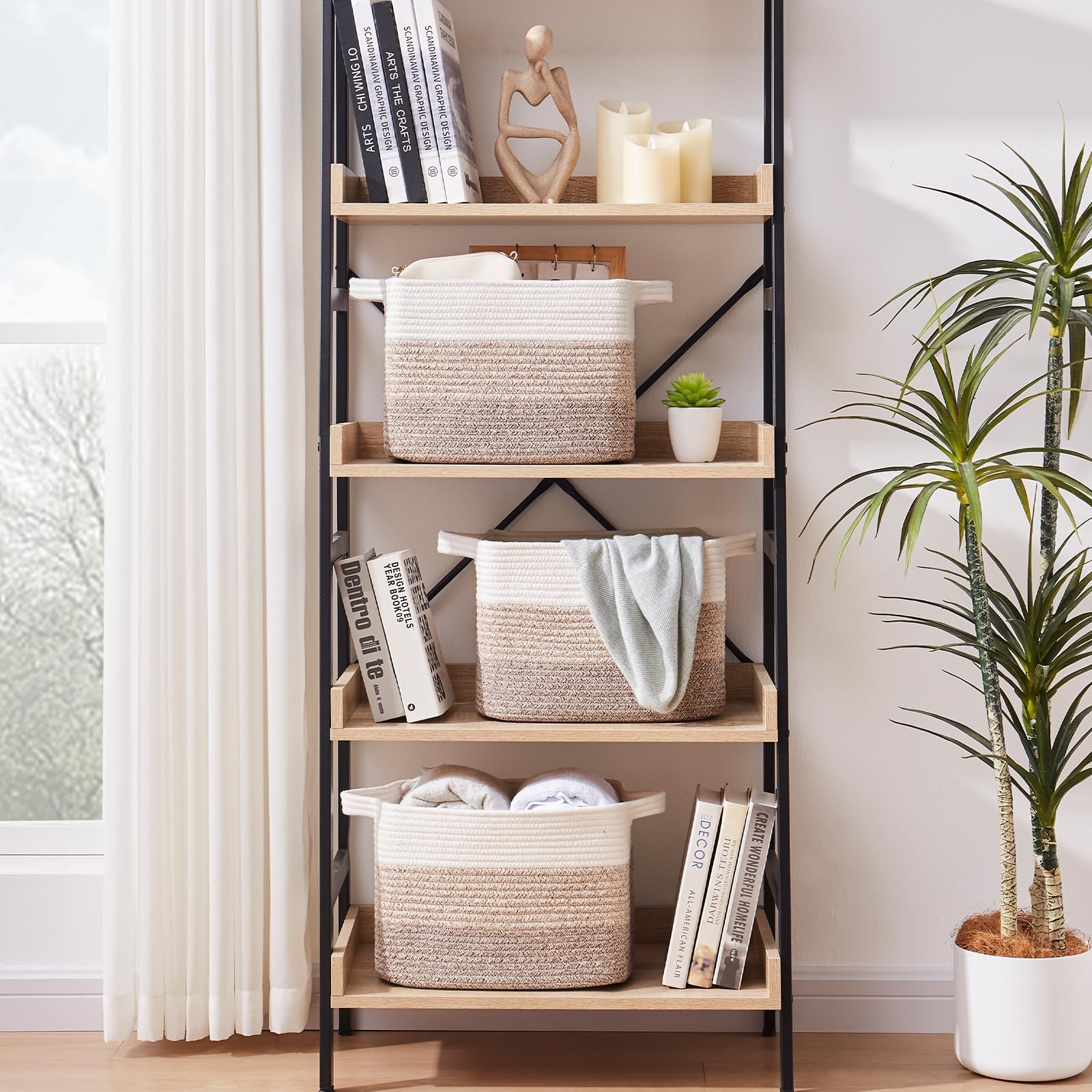 OIASKET Storage Baskets for Organizing, Woven Baskets for Shelves, Rectangle