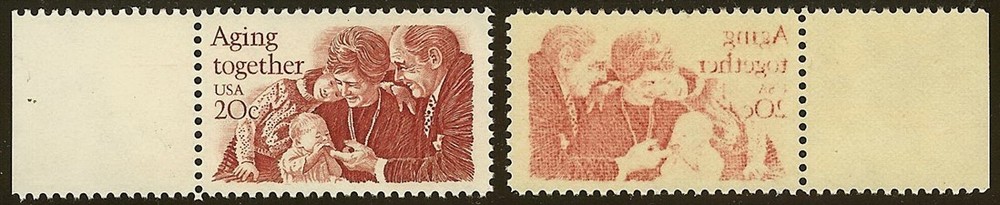 2011-20c "Aging Together" Reverse Offset Error / EFO Mint NH (Stk2)