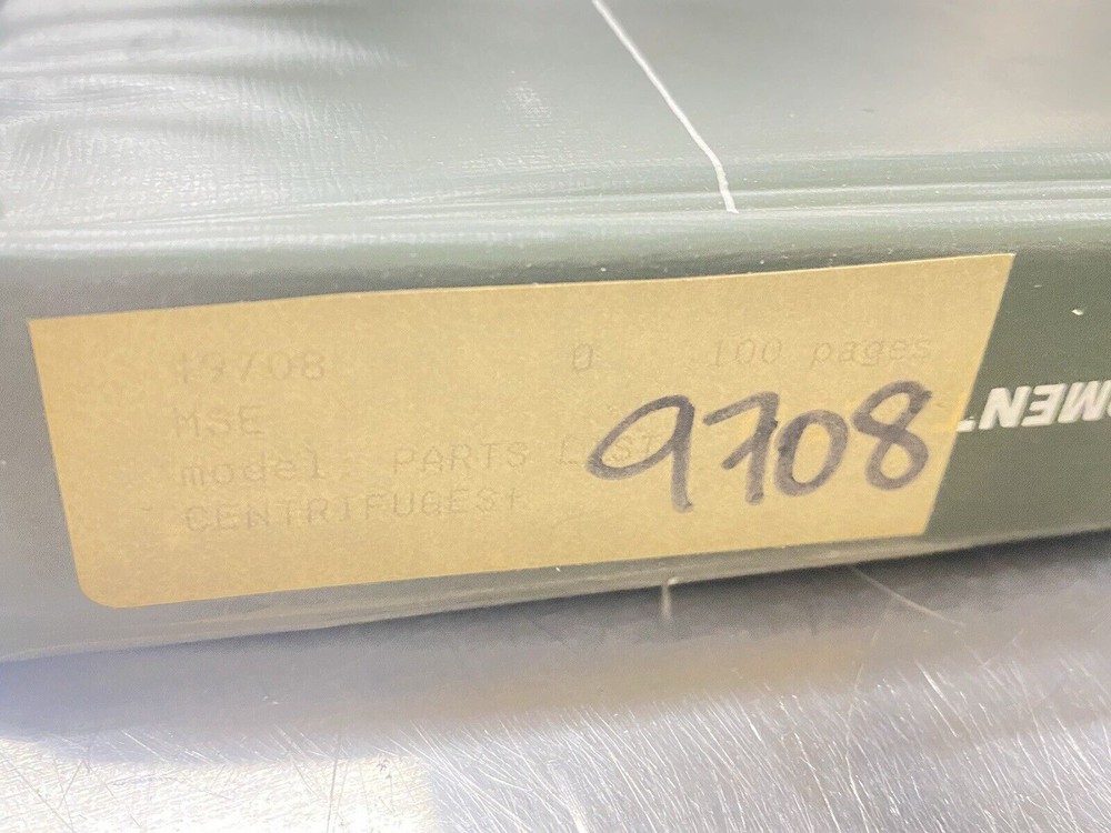MSE Part List Centrifuges -Users Guide /Service Manual / Book