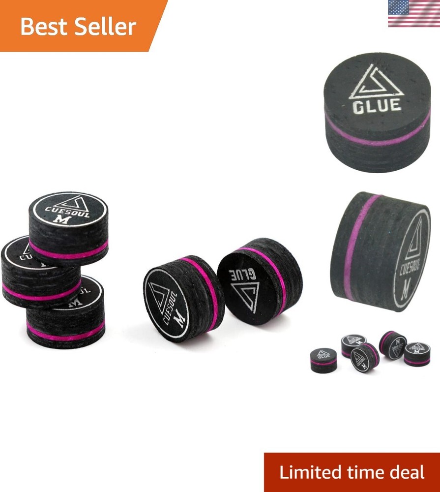 Versatile Medium Hardness Glue-On Cue Tips for Enhanced Billiard Performance