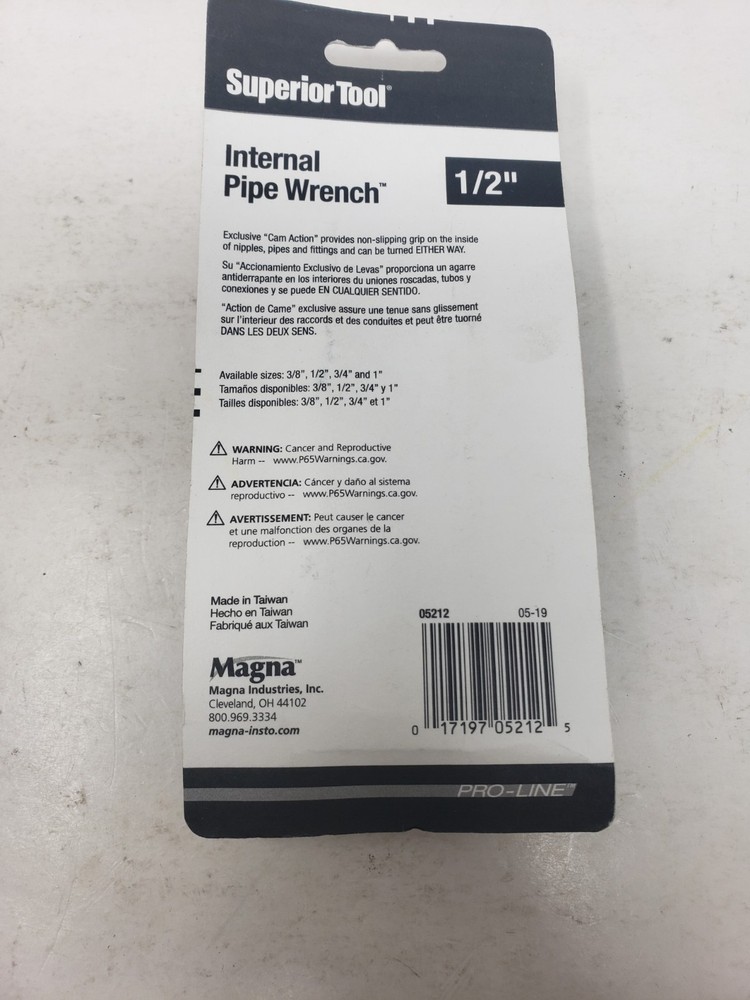 Superior Tool 05212 1/2" Internal Pipe Wrench