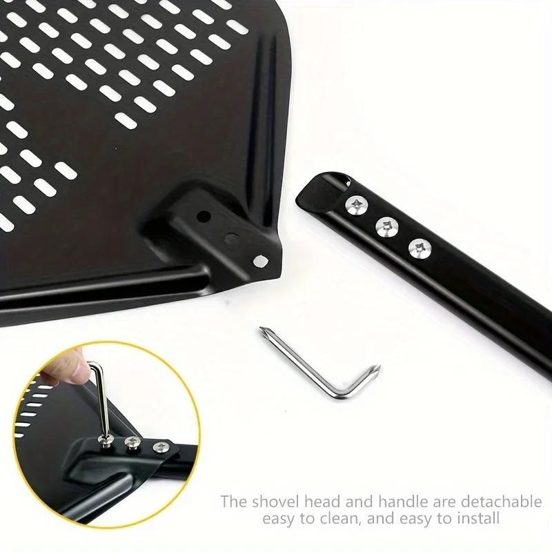 Perforated Aluminum Pizza Peel 30x36cm–rectangular Professional Paddle