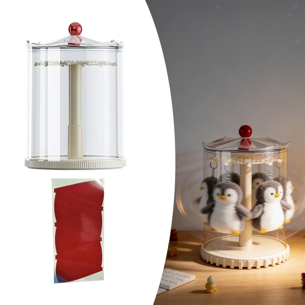 Showcase Storage Box Countertop Keychains Rotating Clear Figure Display Case