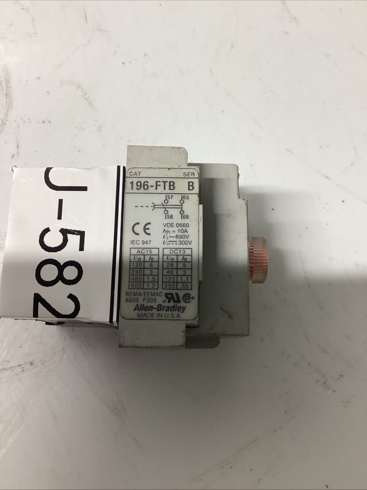 Allen-Bradley 196-FTB Ser B Off Delay Timer Relay  U-582