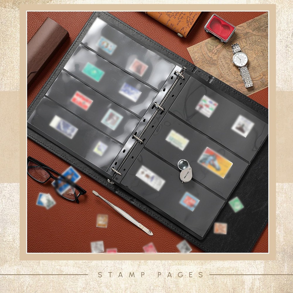 Stamp Collecting Album set include 20 Pages Binder collection book kit