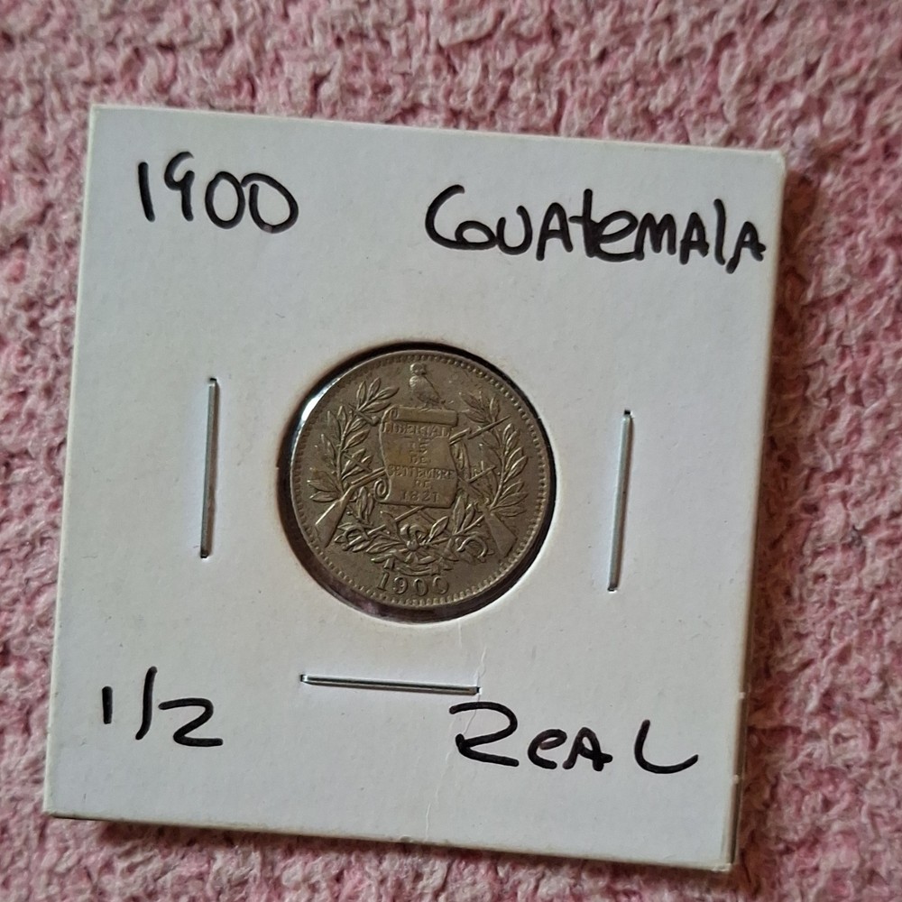 Guatemala 1900 1/2 Real Coin