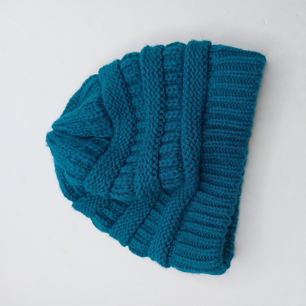 CC Teal Knit Beanie Hat Cap