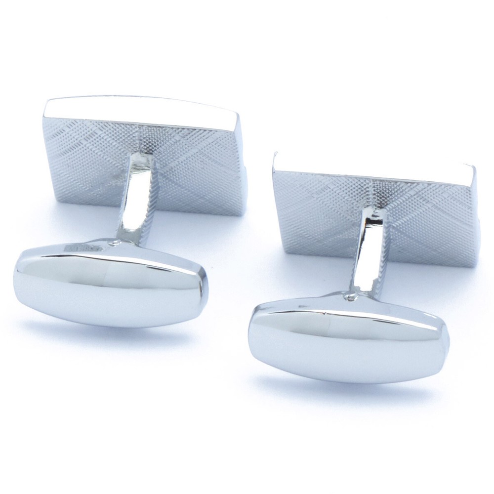 Cufflinks - Rugged Silver Rectangular