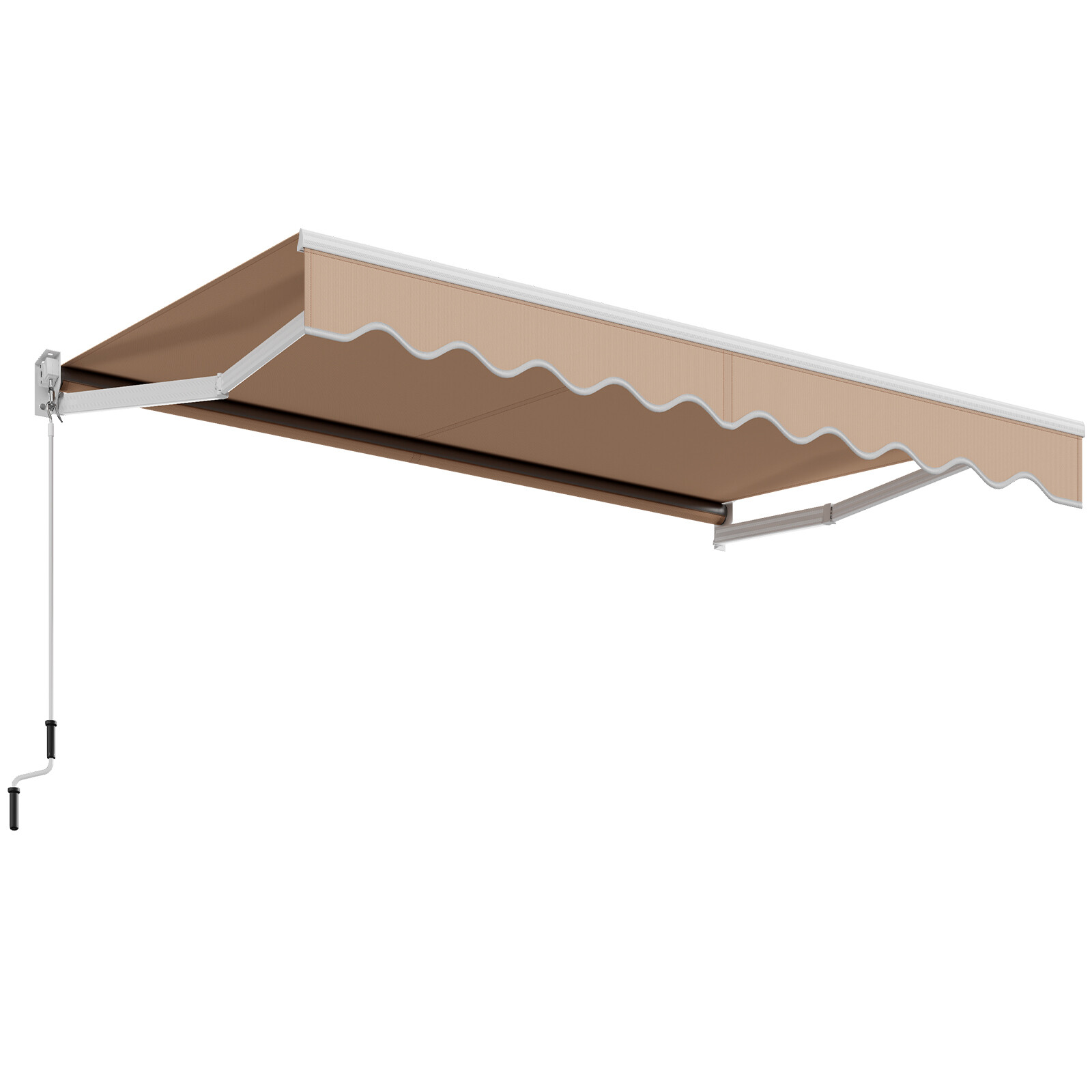 10'x 8' Retractable Awning Aluminum Patio Sun Shade Awning Cover w/Crank Handle