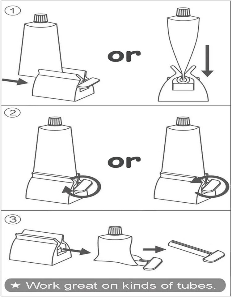 Toothpaste Tube Squeezer - Set of 3 Toothpaste Squeezer Rollers, Metal Toothpast