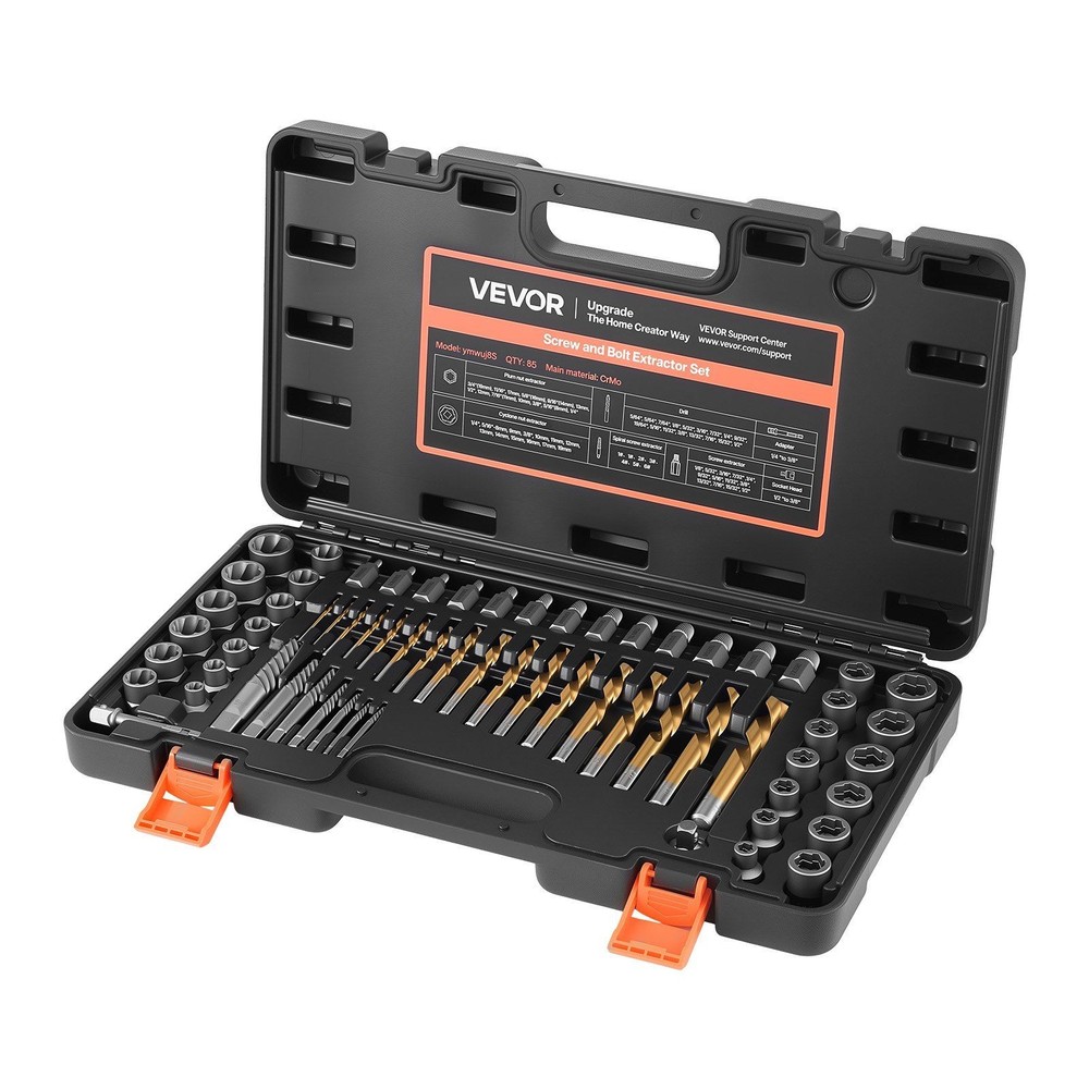 65 PC Screw Extractor Drill Bit Set - Easy Out Bolt Remover - Broken Stripped