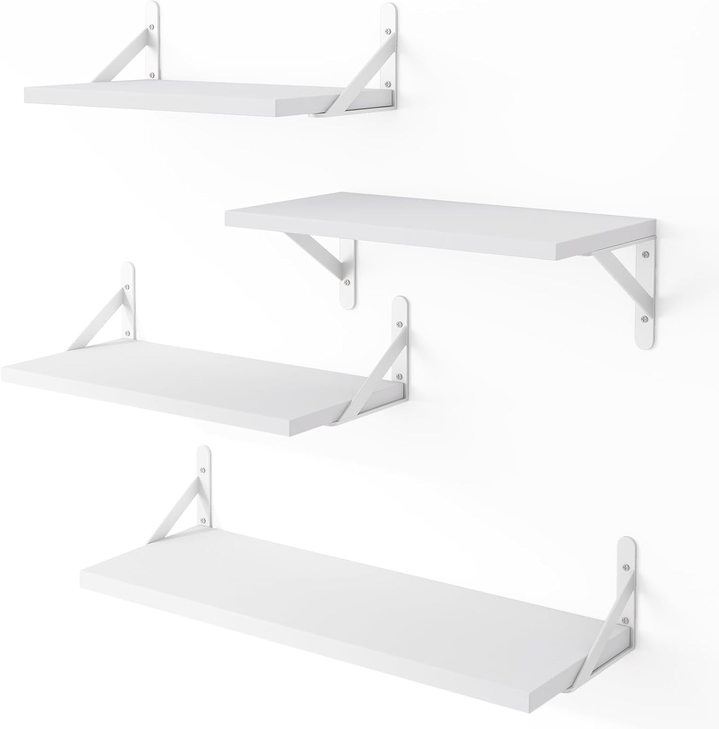 Floating Shelves for Wall, Different Sizes White Wall Shelves for Living Room, B