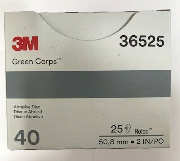 3M Green Corps Roloc Grinding Discs 2" 40 Grit 3M 36525 replacement for 3M 01398